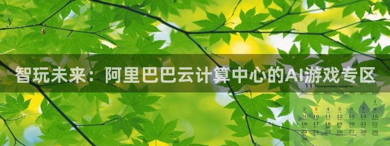 多彩娱乐登录地址：智玩未来：阿里巴巴云计算中心的AI游戏专区